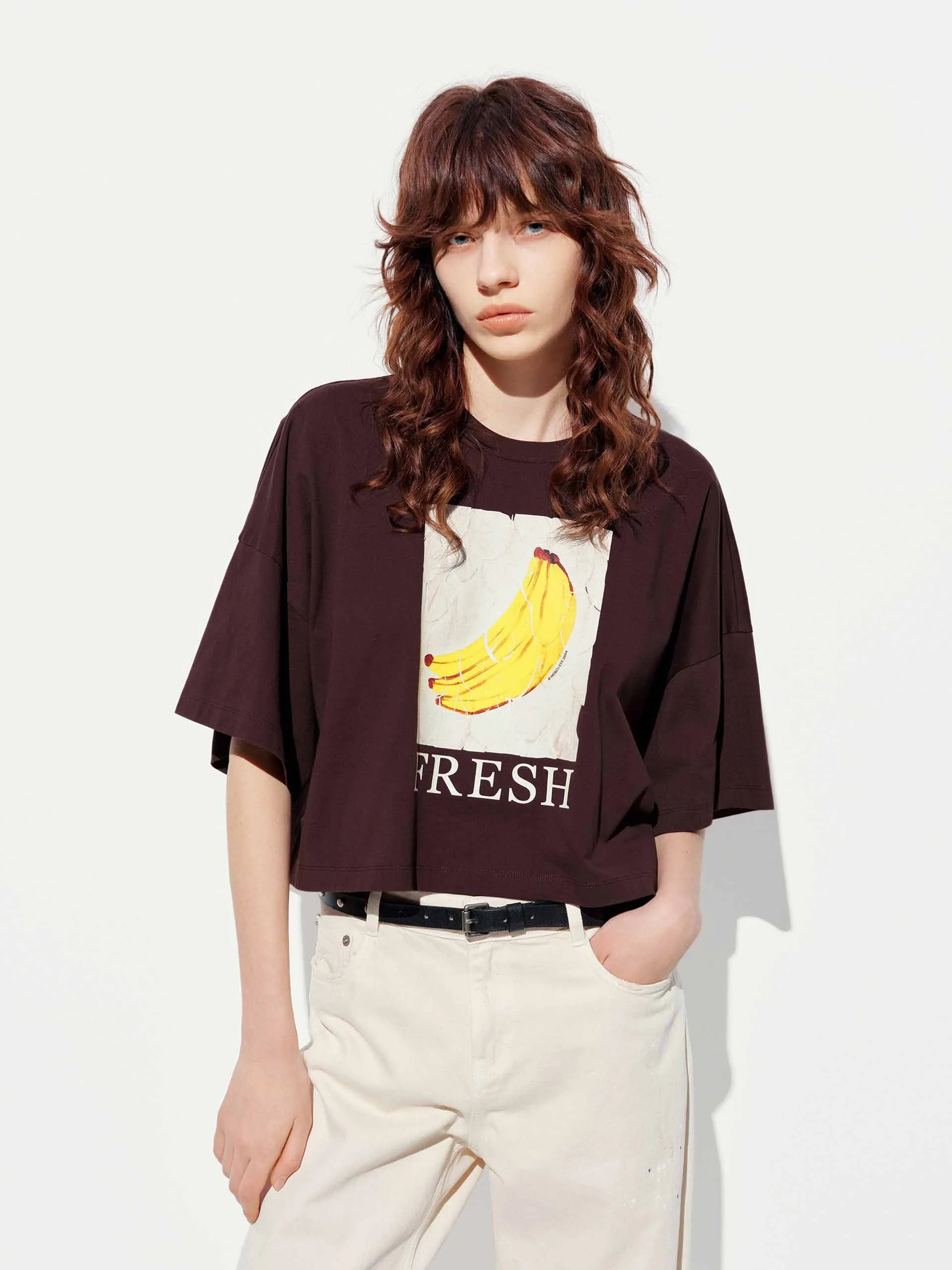 Cotton Printed Short T-shirt Short Sleeve