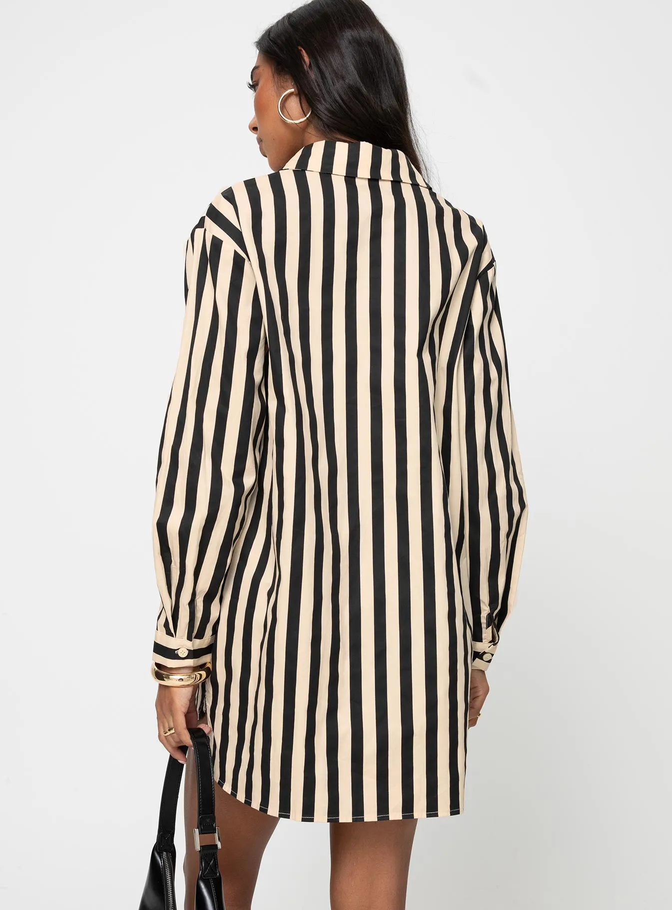 Urban Glow Hancer Shirt Dress Black / Cream