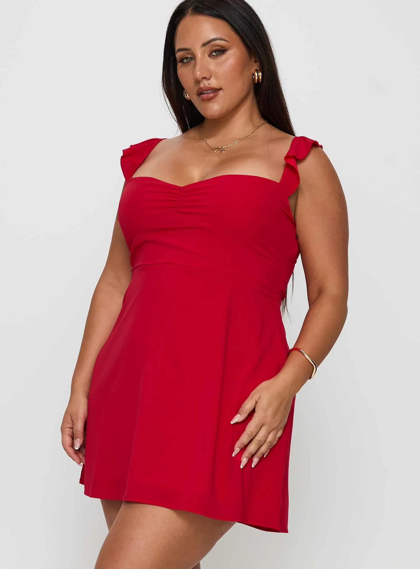 Landon Mini Dress Red Curve Non toxic