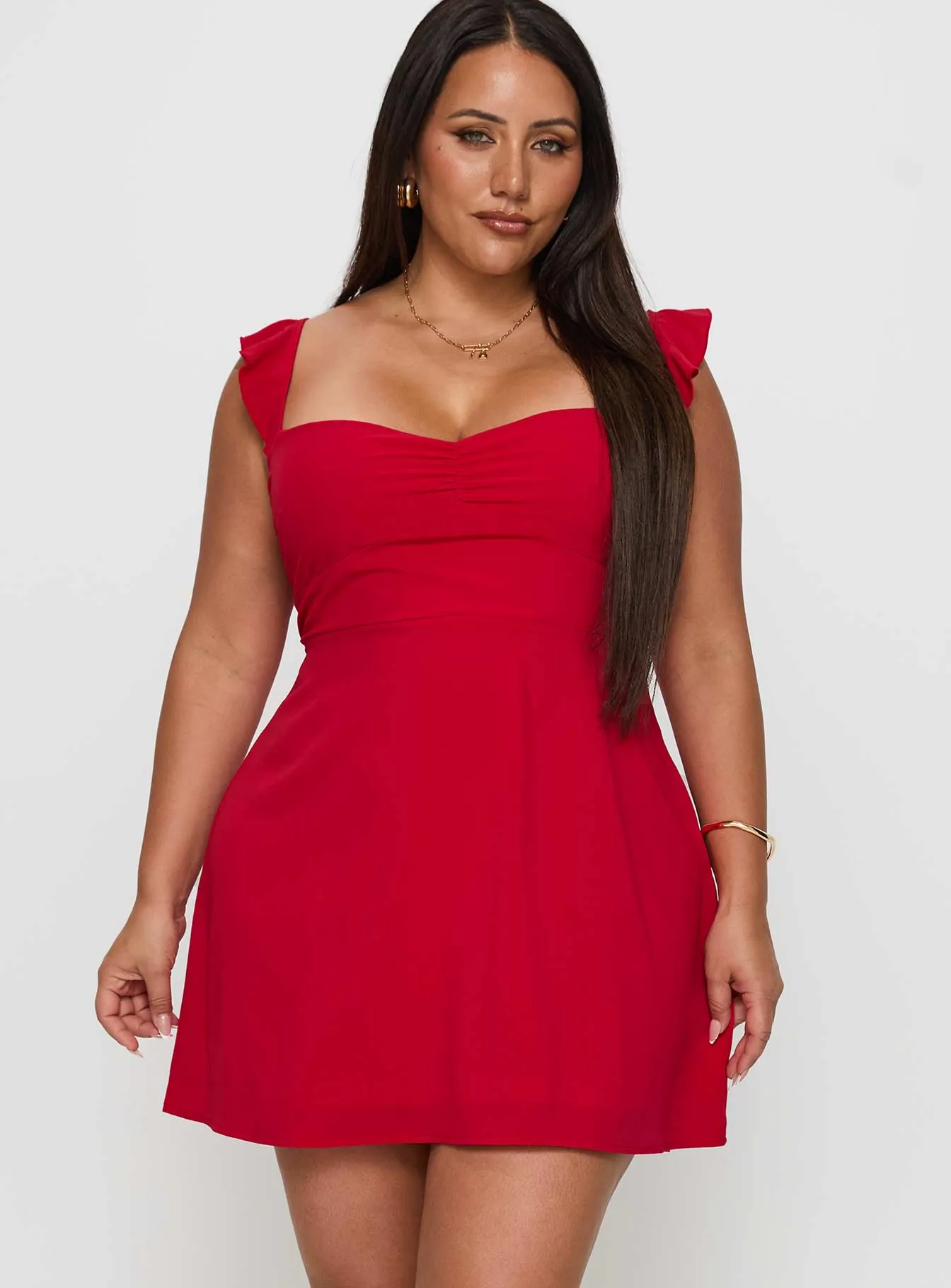 Flash Glow Versatile Style Landon Mini Dress Red Curve