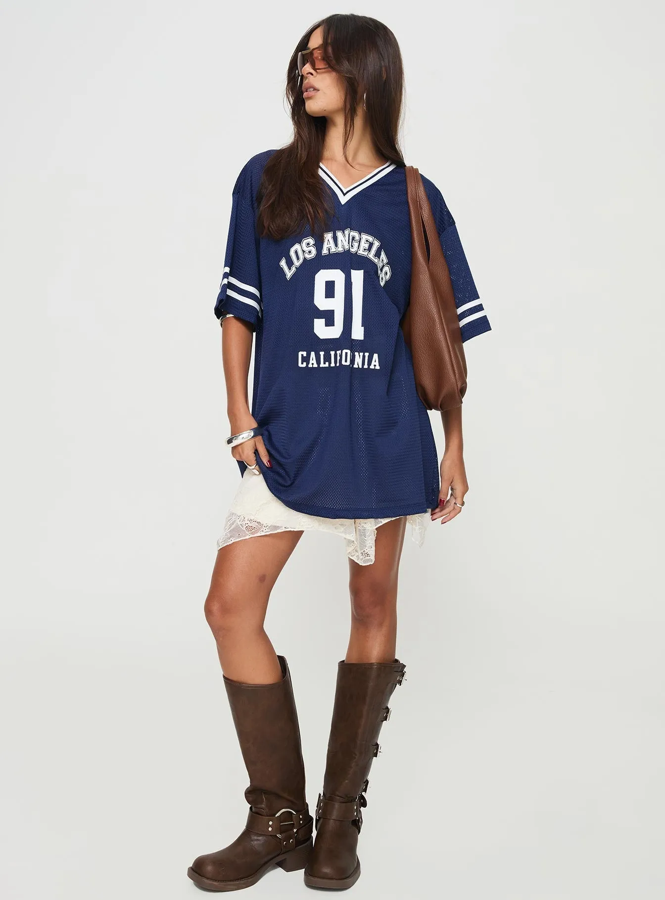 Minimalist Closure Weekend Ready Michail Jersey Dress Navy