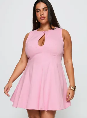 Precedence Keyhole Mini Dress Pink Curve Heat Proof