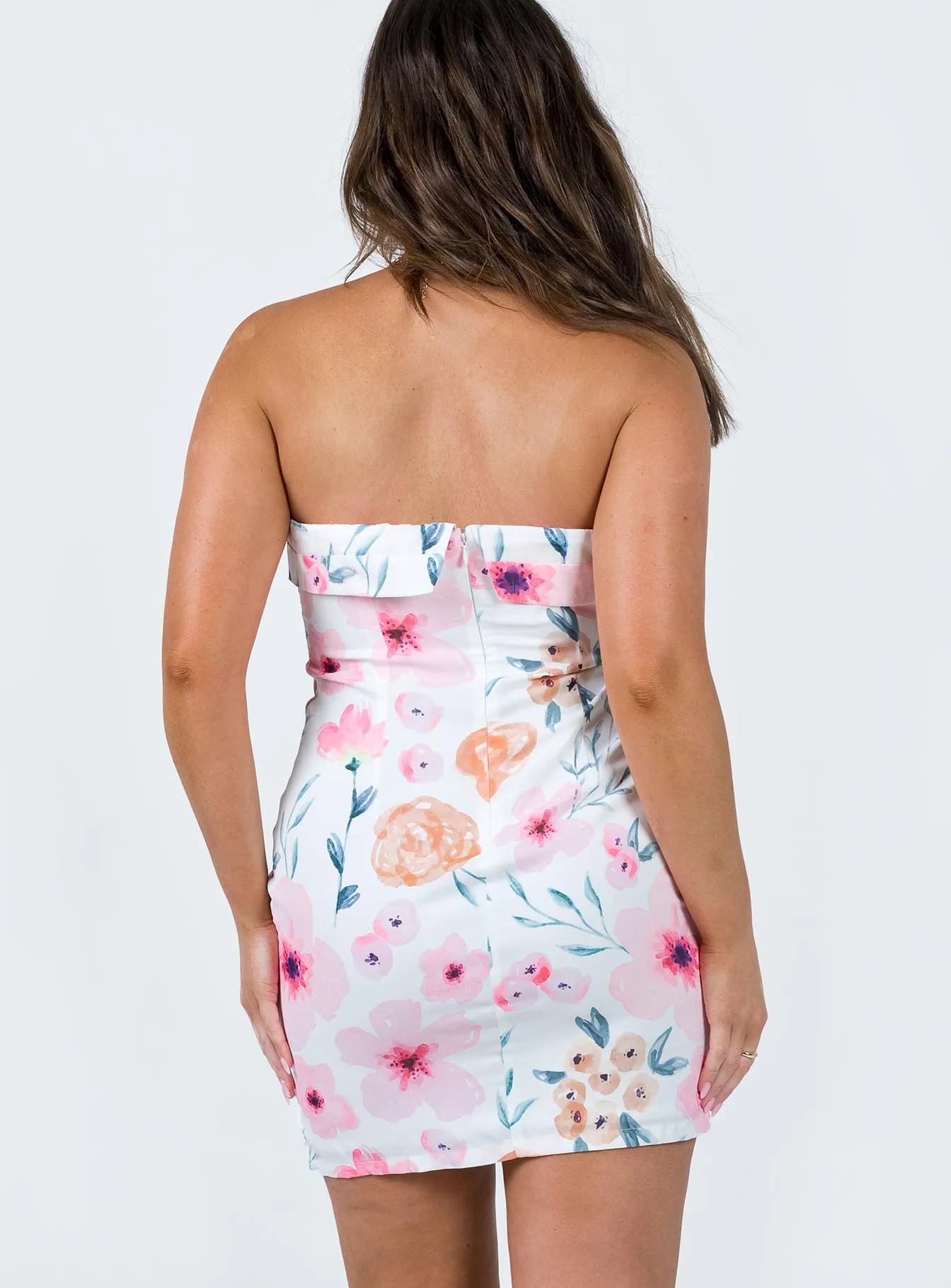Summer Ready Sebastian Strapless Mini Dress Pink Floral