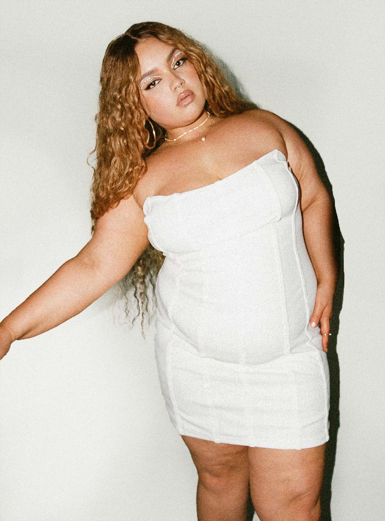 Tristian Mini Dress White Curve Trendy Vibes