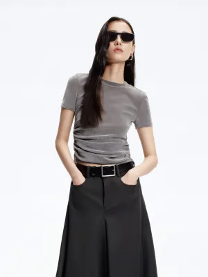 Slim Fit Pleated T-shirt Ultra Soft Blend