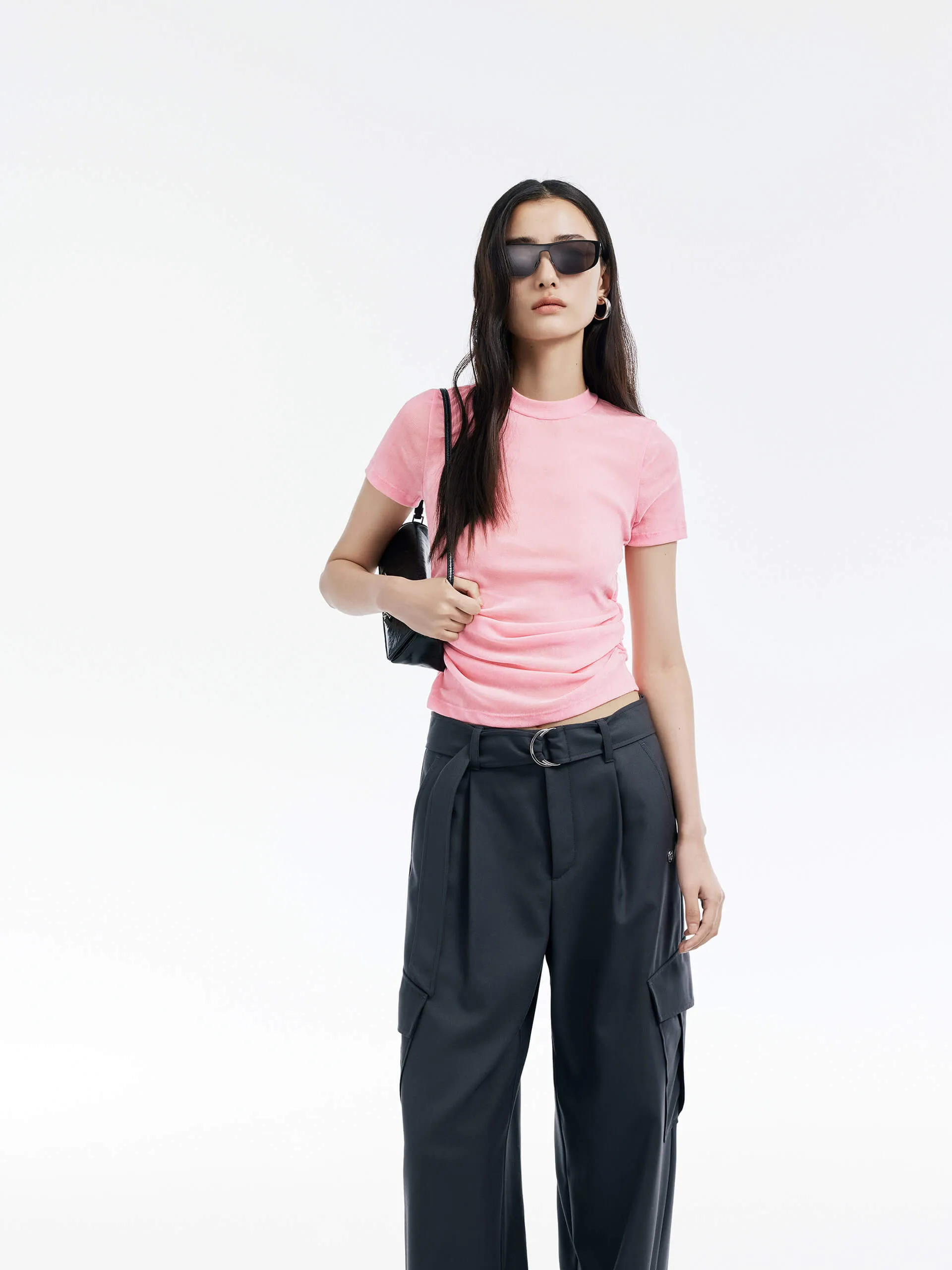 Chilly Layer Slim Fit Pleated T-shirt