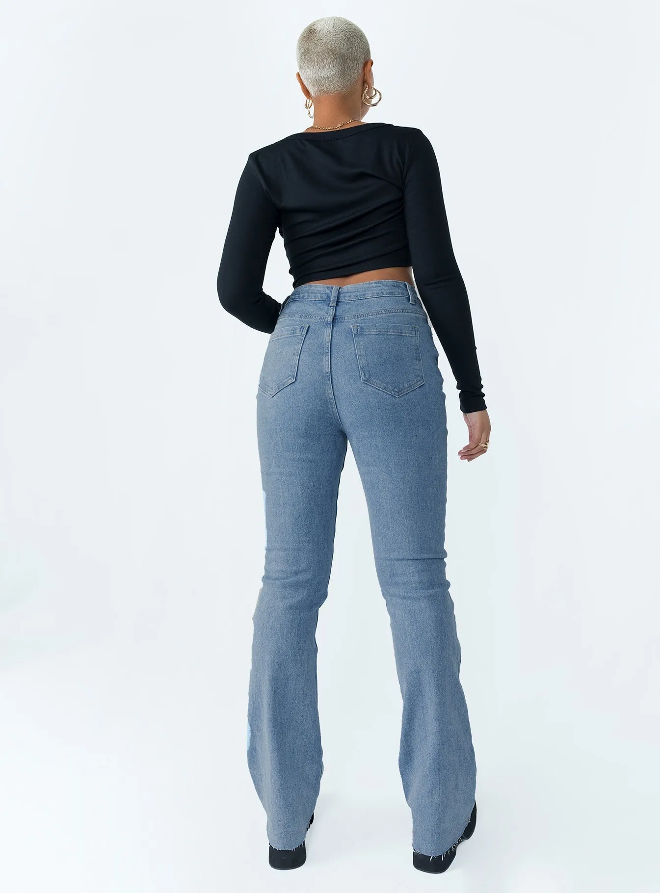 Perfect Match Weekend Warrior Smooth Mish High Rise Flare Jean Denim