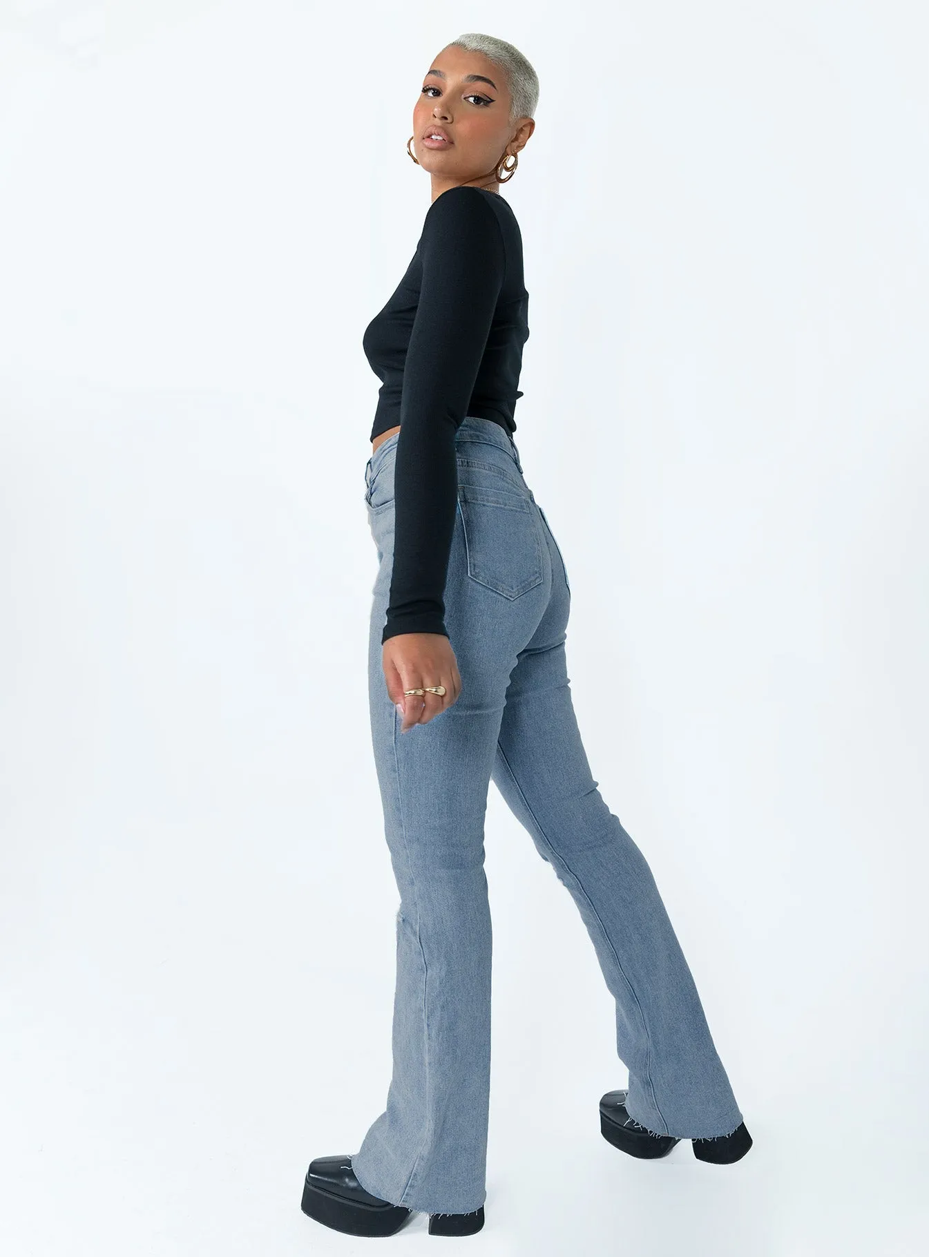 Casual Wear Mish High Rise Flare Jean Denim