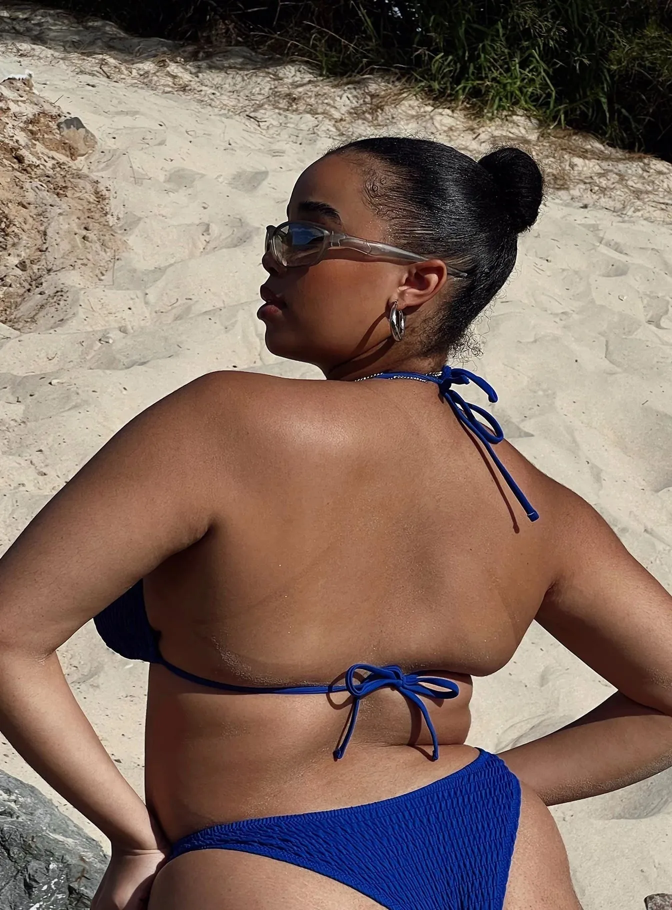 Quick Adjust Fasteners Blanca Bikini Top Blue Curve