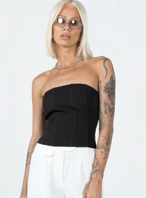 Taron Strapless Top Black StaticResistant Material