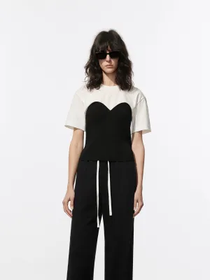 Two Tone Fitted T-shirt Trendy Fashion