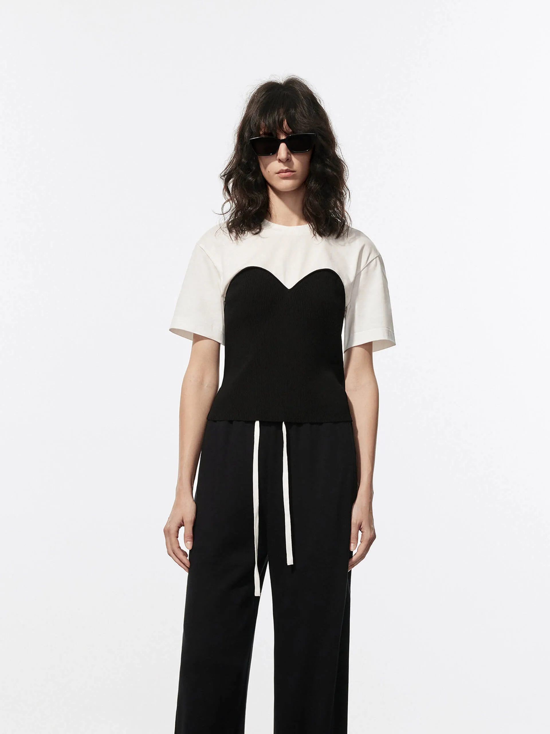Two Tone Fitted T-shirt Summer Wear Fashion-Forward