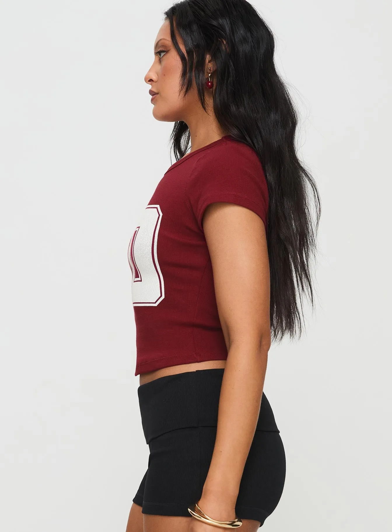 Weekend Comfort Wear Oversized Silhouette Baseline Rib Tee One Zero Red