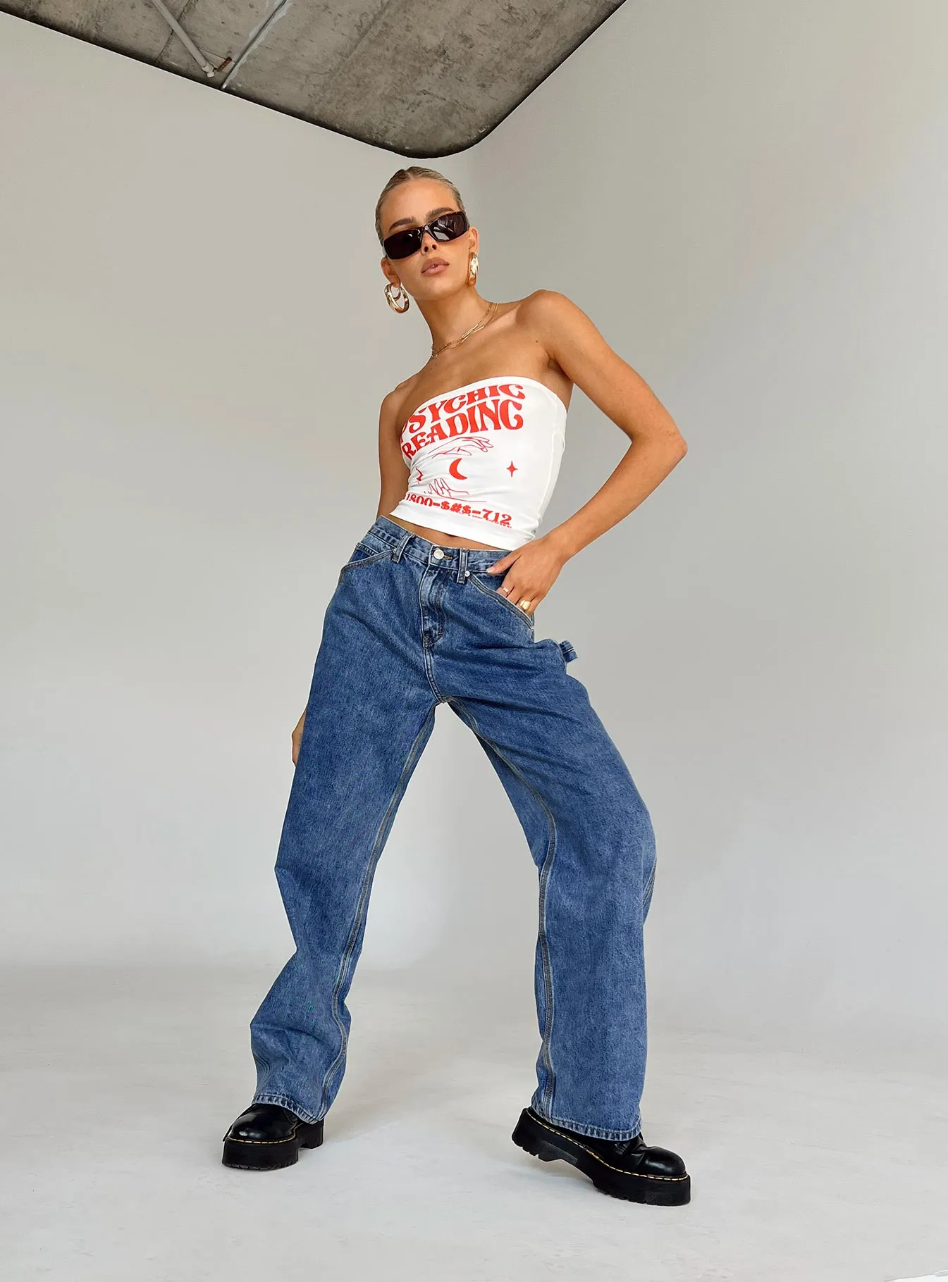 Basic Comfort Effortless Style Downtown Slouched Jeans Denim
