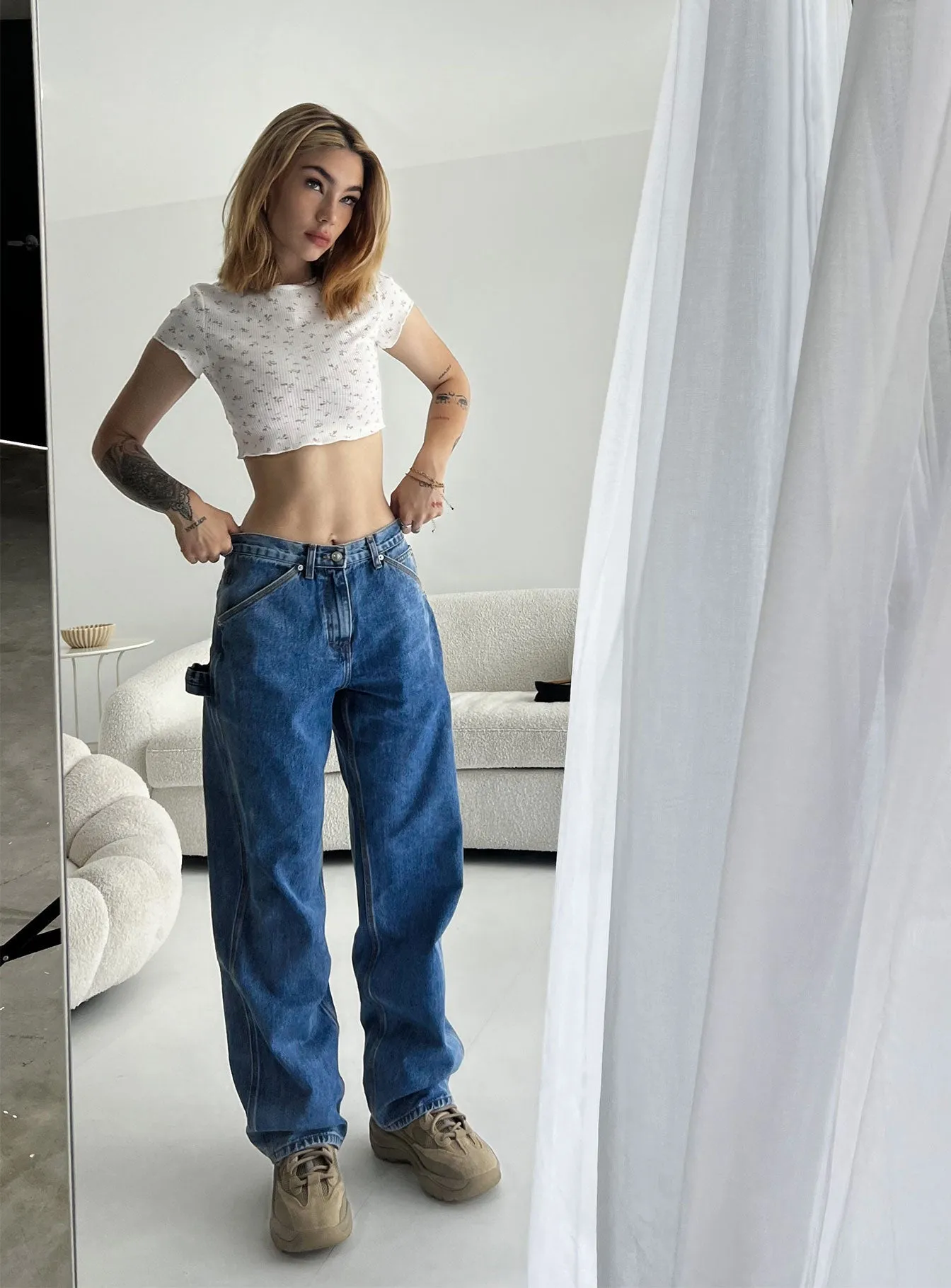 Non Restrictive Thigh Downtown Slouched Jeans Denim