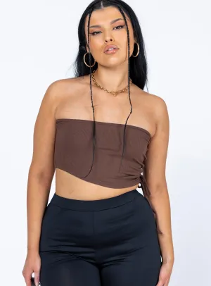 LaserCutVents NonRestrictive Armholes Leala Top Brown