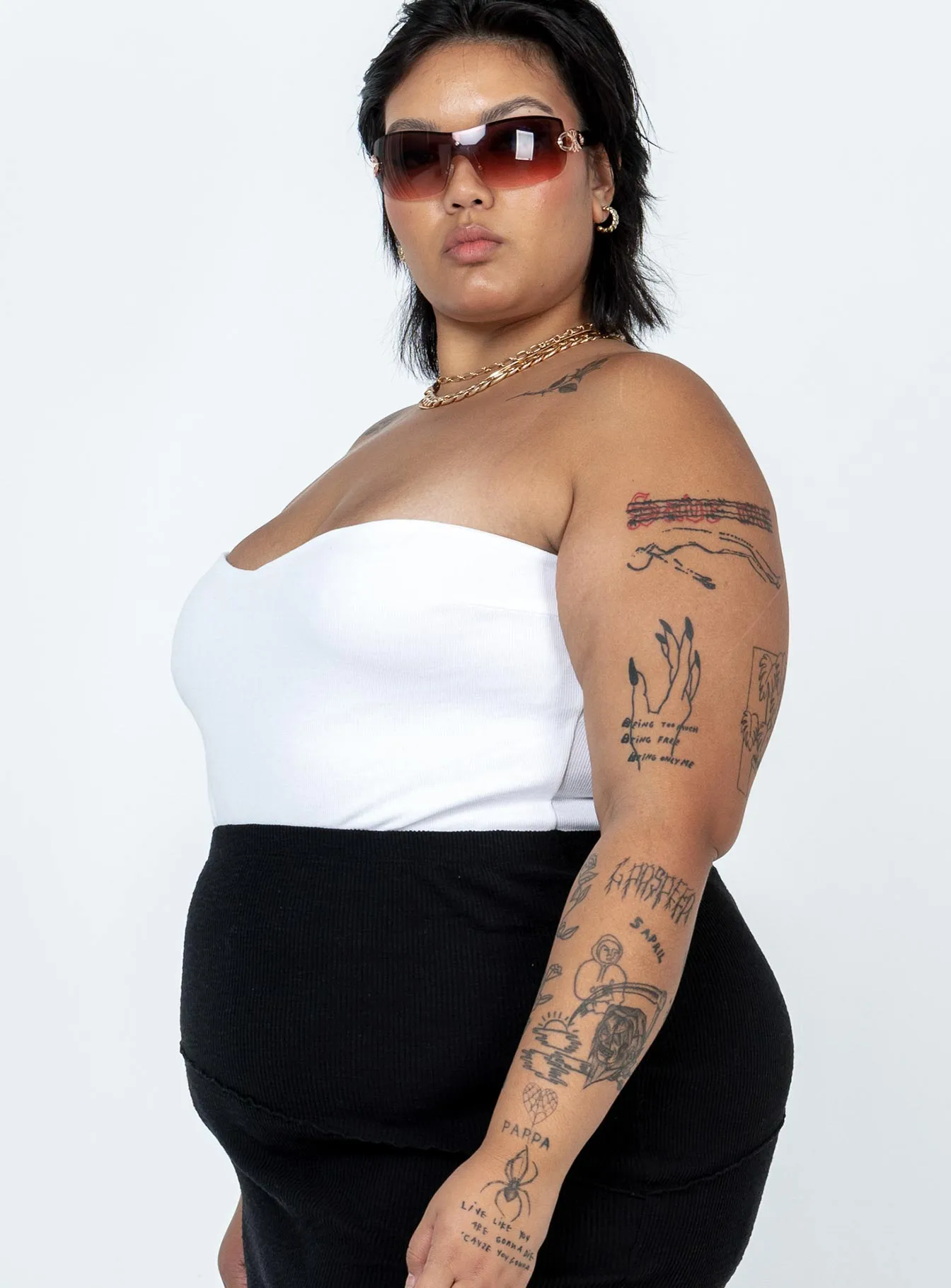 Fresh Sport Aston Strapless Bodysuit White Curve