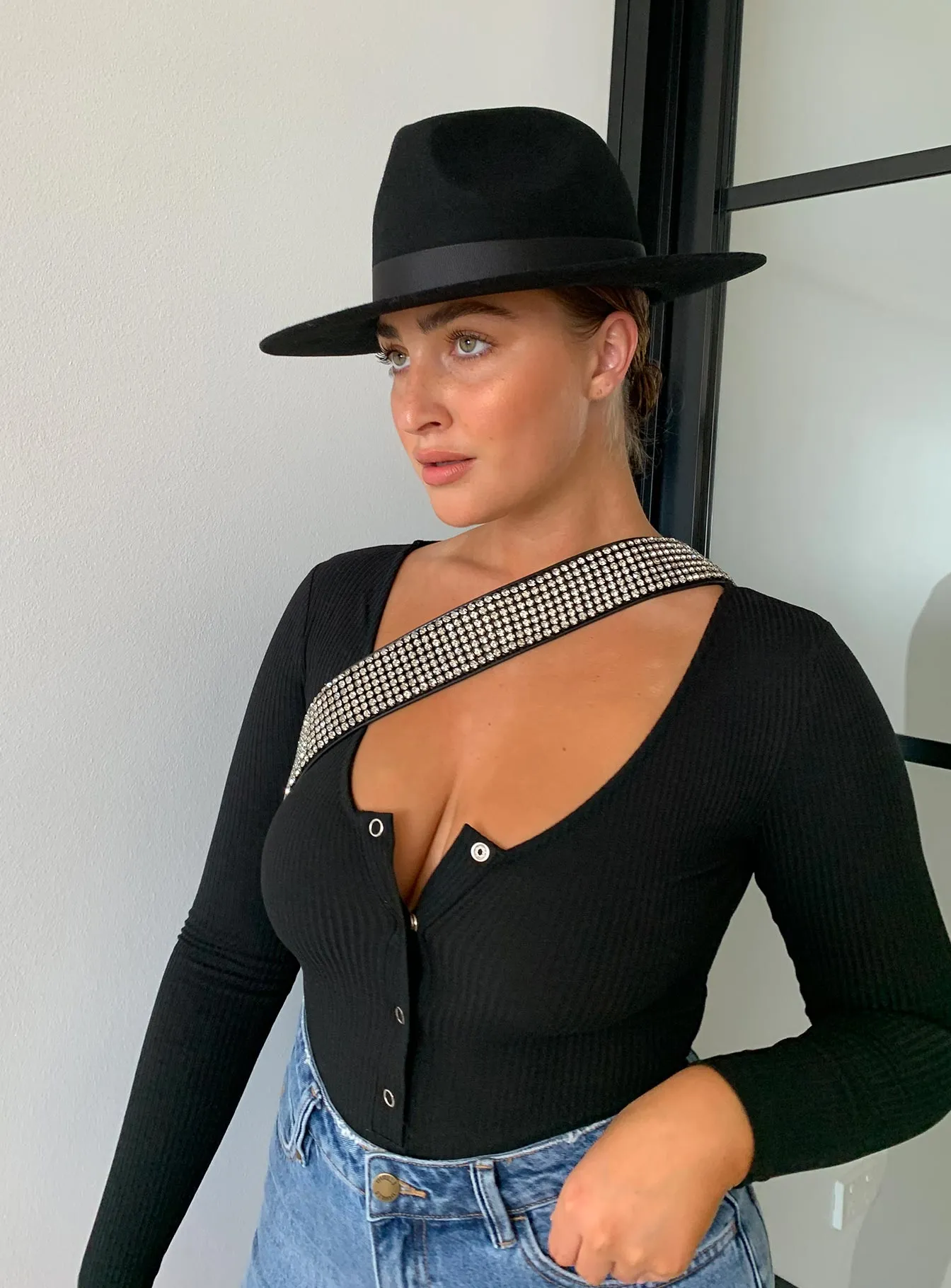 Stylish Vivid Barlise Bodysuit Black
