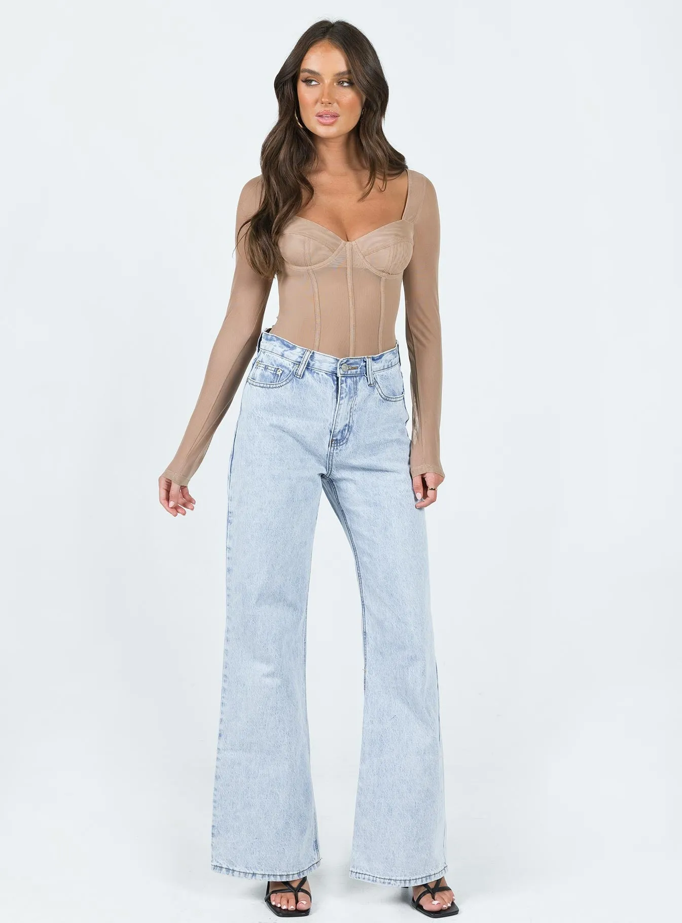 Leonie Bodysuit Beige Picnic Lightweight Simple Picnic