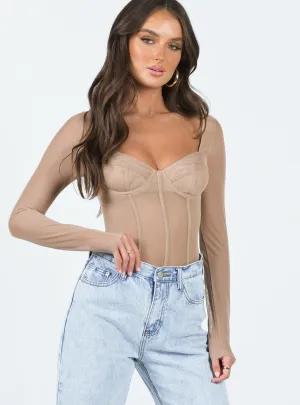 Clean Fresh Leonie Bodysuit Beige