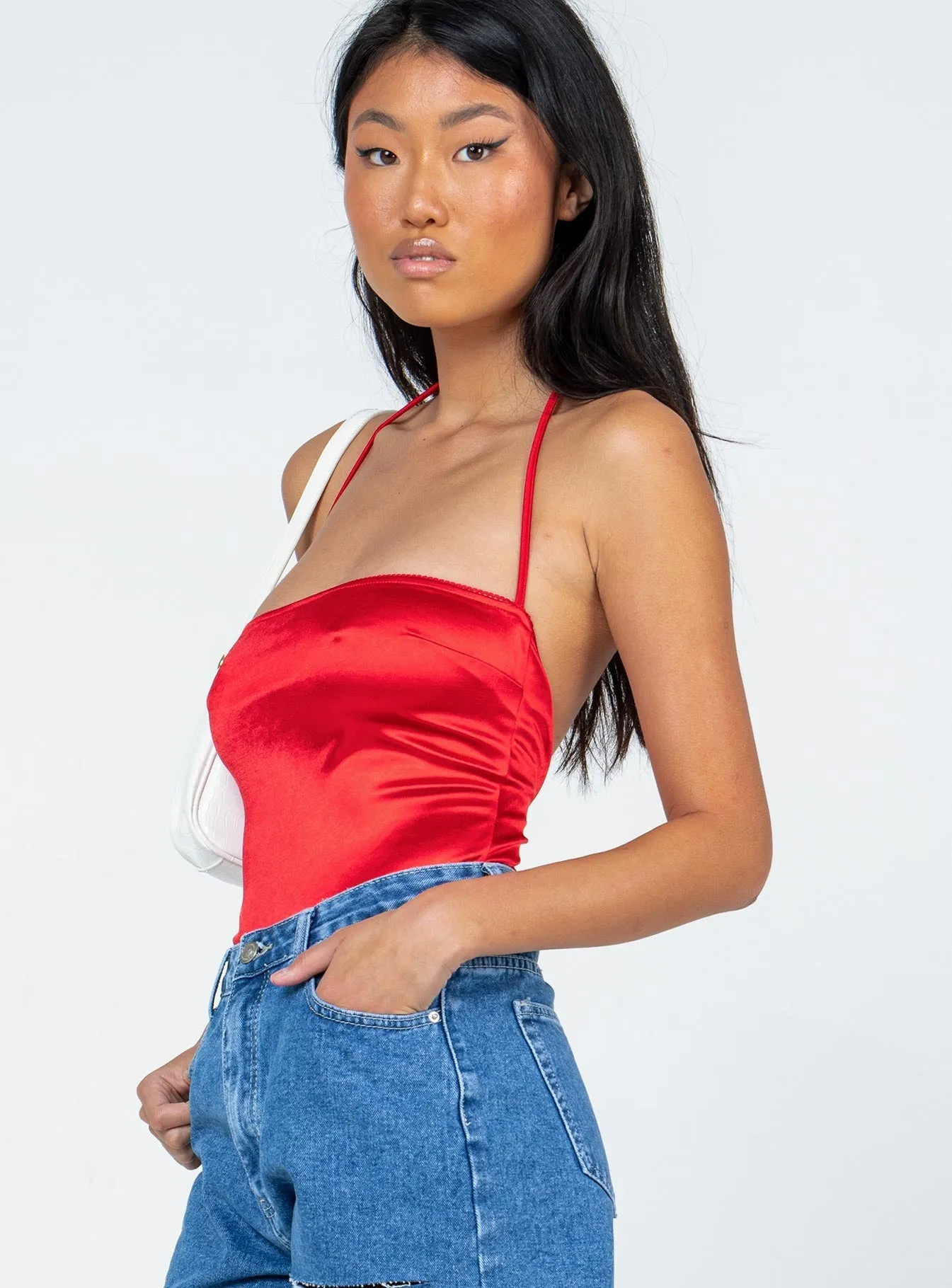 Marcus Bodysuit Red Resort Chic Cozy Dancer