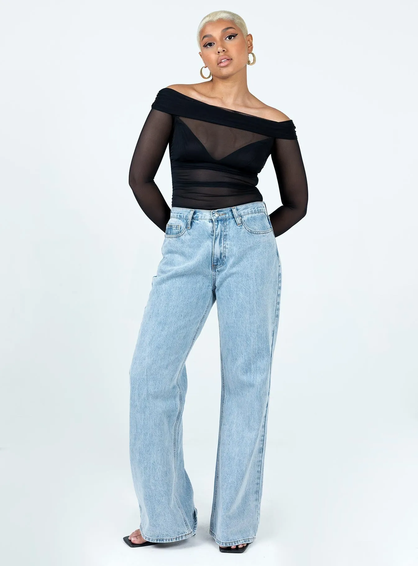 Marek Off Shoulder Bodysuit Black Active Premium
