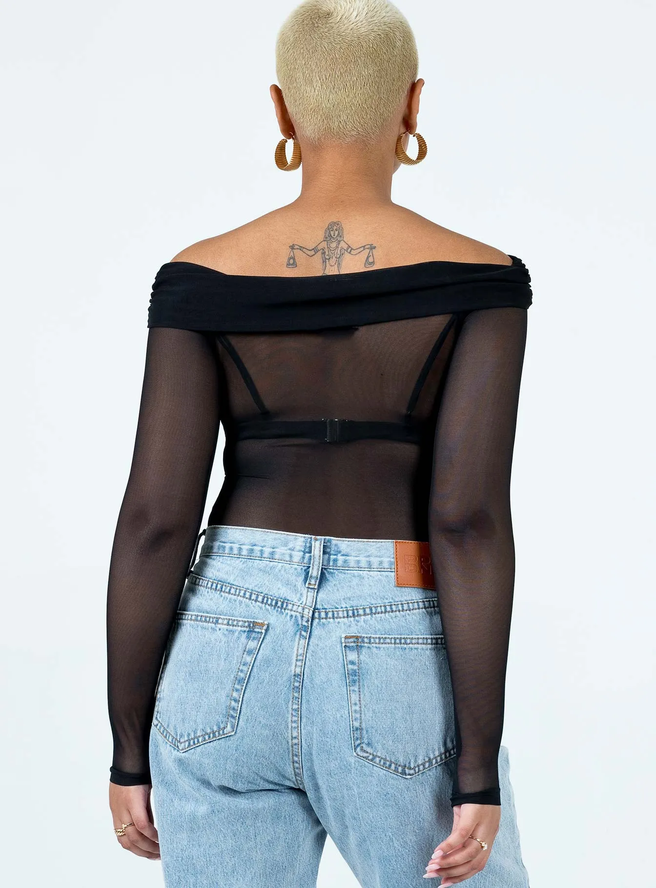 Sport Unisex Sporty Student Marek Off Shoulder Bodysuit Black
