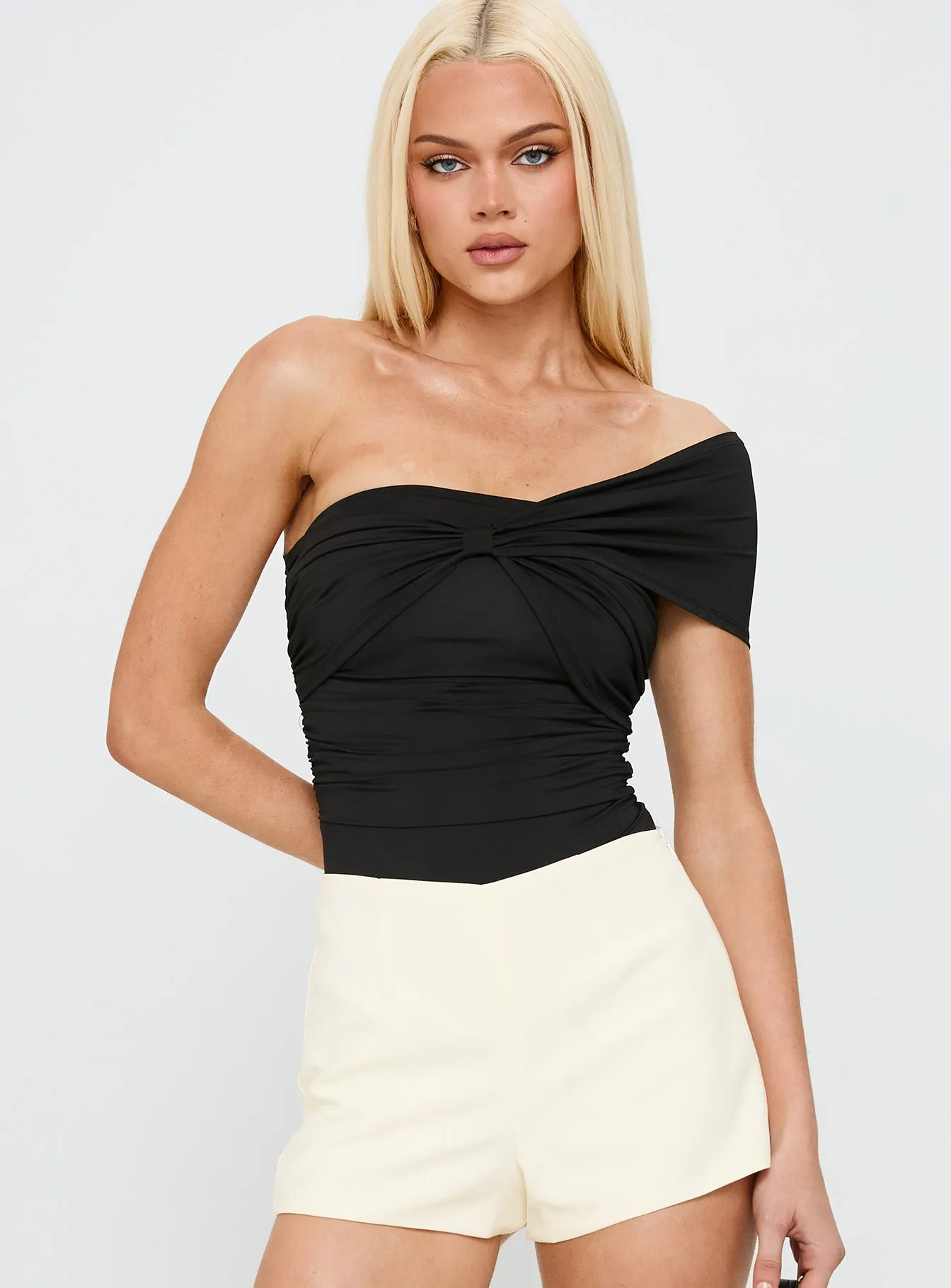 The Real Thing One Shoulder Bodysuit Black Everyday Student Holiday Premium