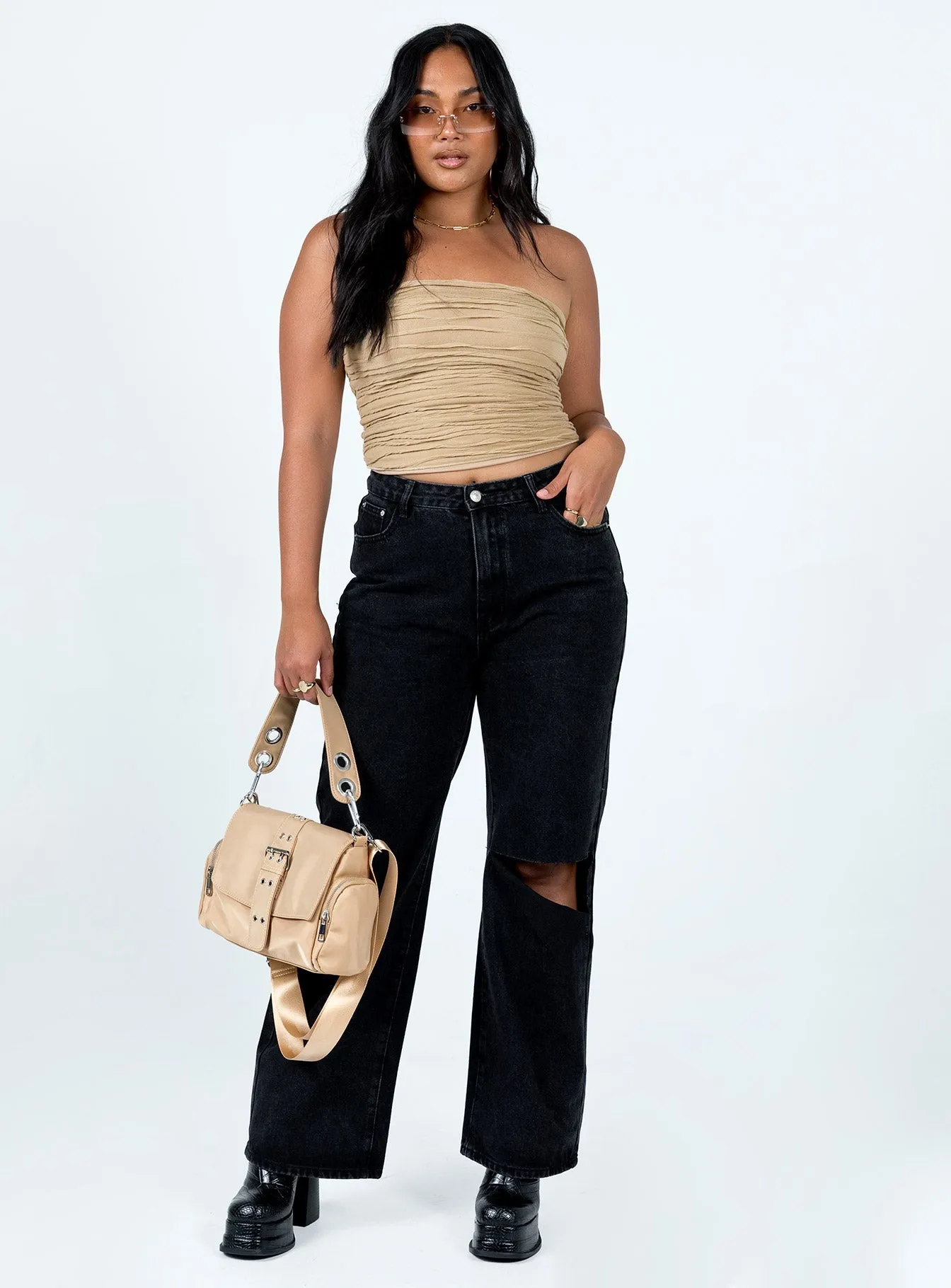 Advanced Stretch Recovery Stretch Minimalist Sevina Wide Leg Denim Jeans Black