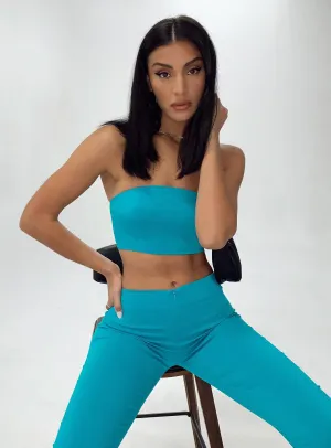Flexible Shoulder Gusset Layered Ply Construction Motel Danela Top Tailoring Azure Blue