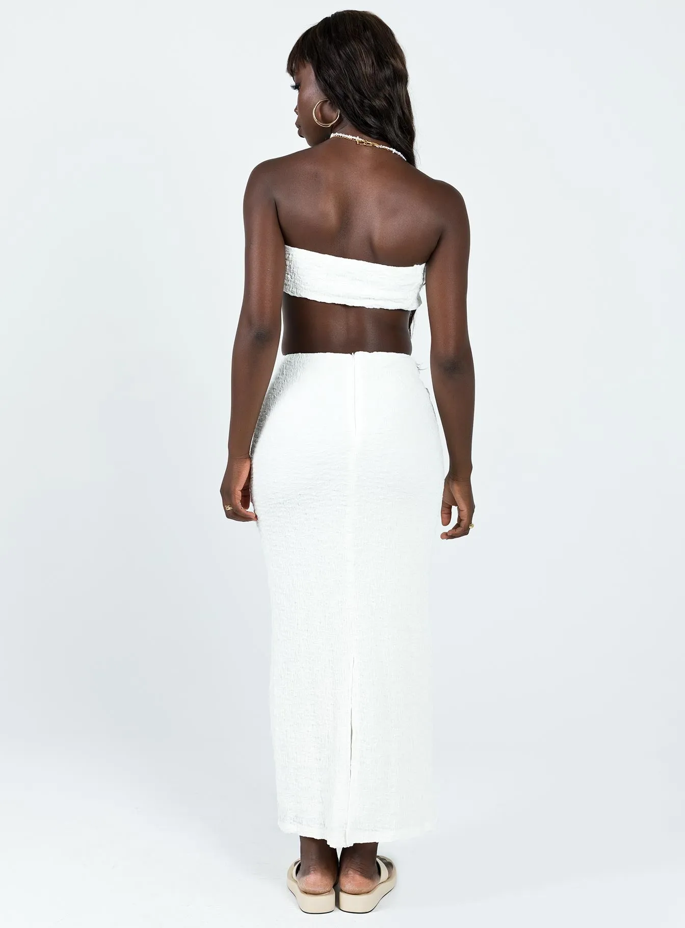 Basic Long Sleeve Matilda Maxi Set White