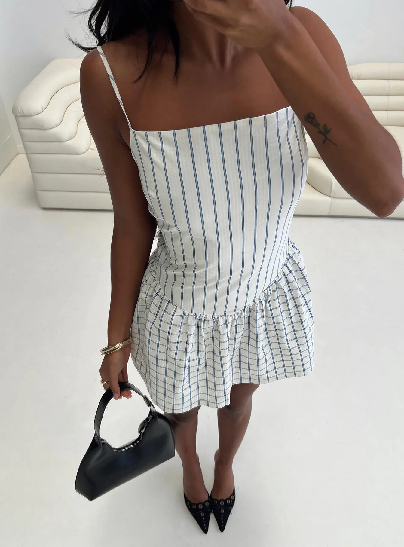 Ellowyn Mini Dress Multi High Thread Count Cotton Beat Edge