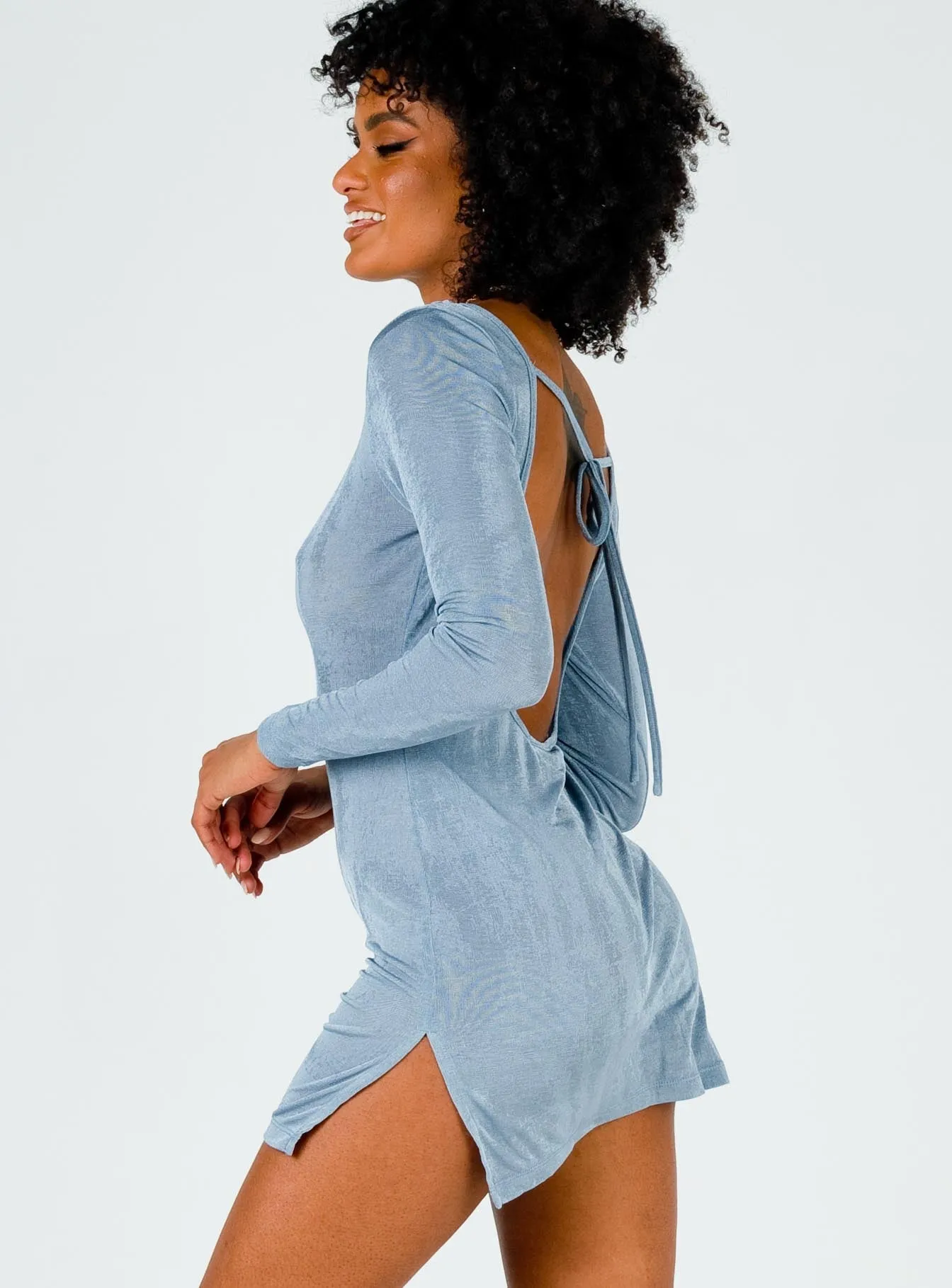 fun mini Urban Warm Montana Mini Dress Dusty Blue