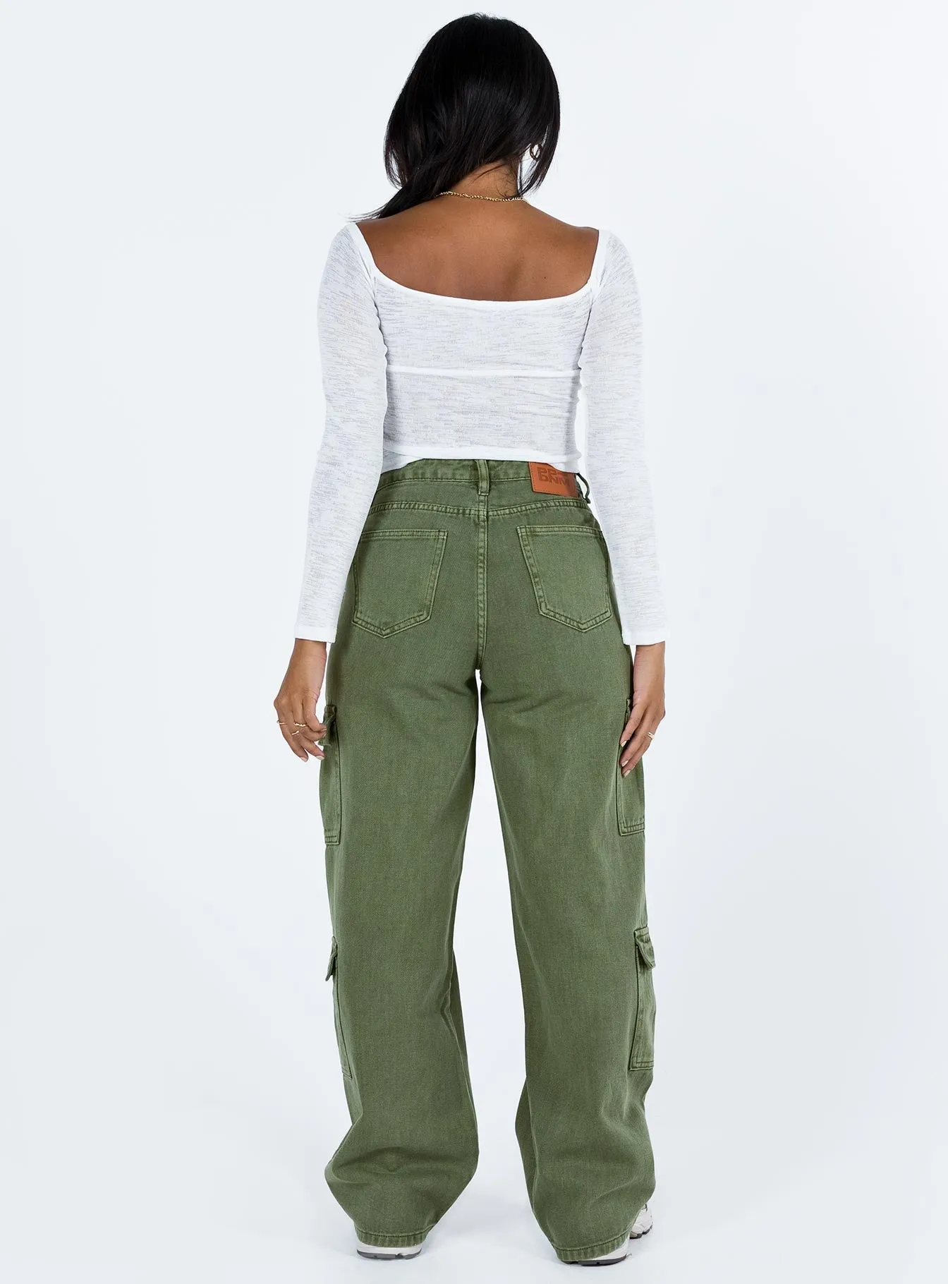 Jora Cargo Jeans Green Easy Outfit Multi Purpose Pockets