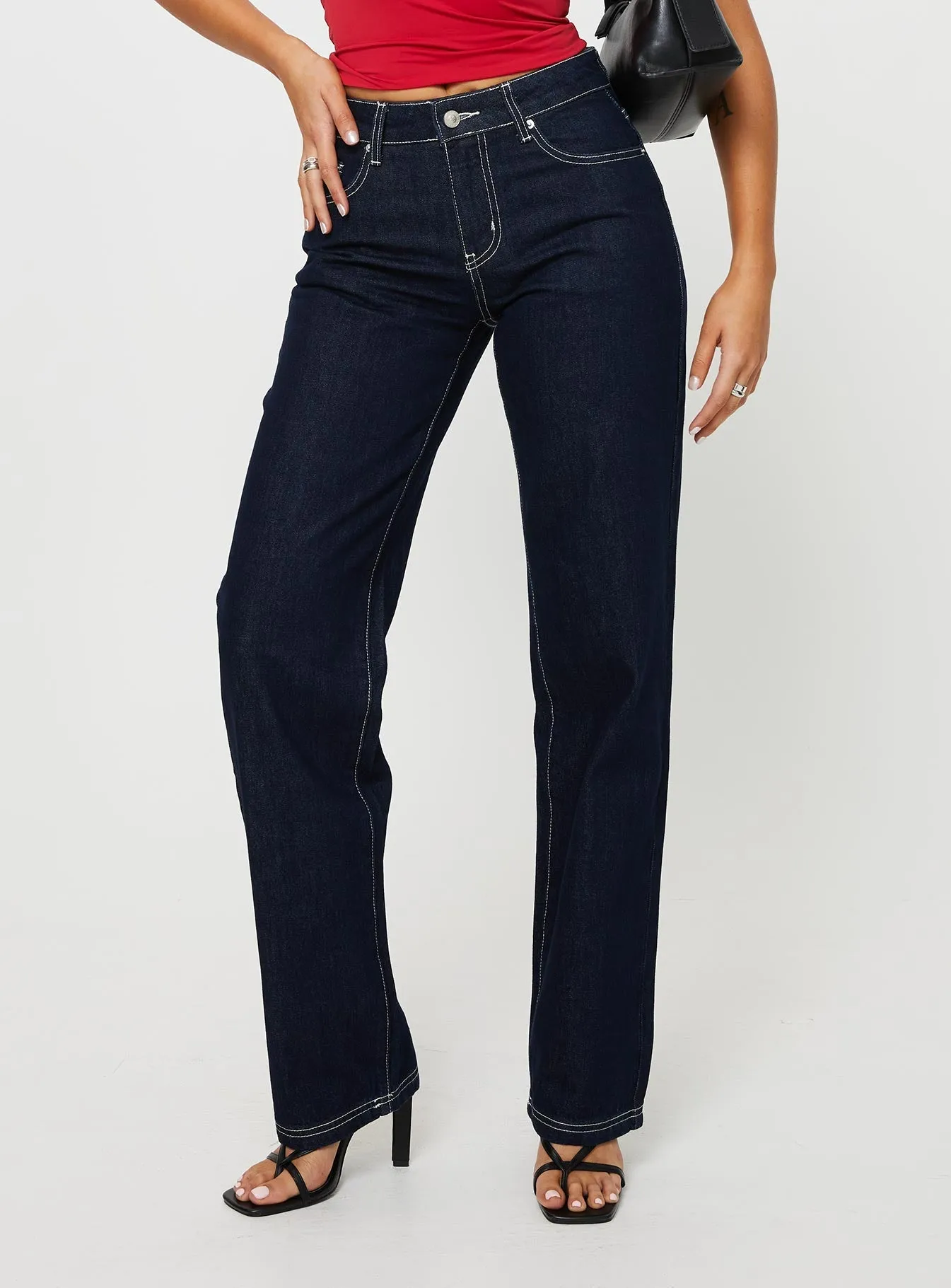 Arna Jeans Indigo Denim Smooth Picnic Style Basic Style
