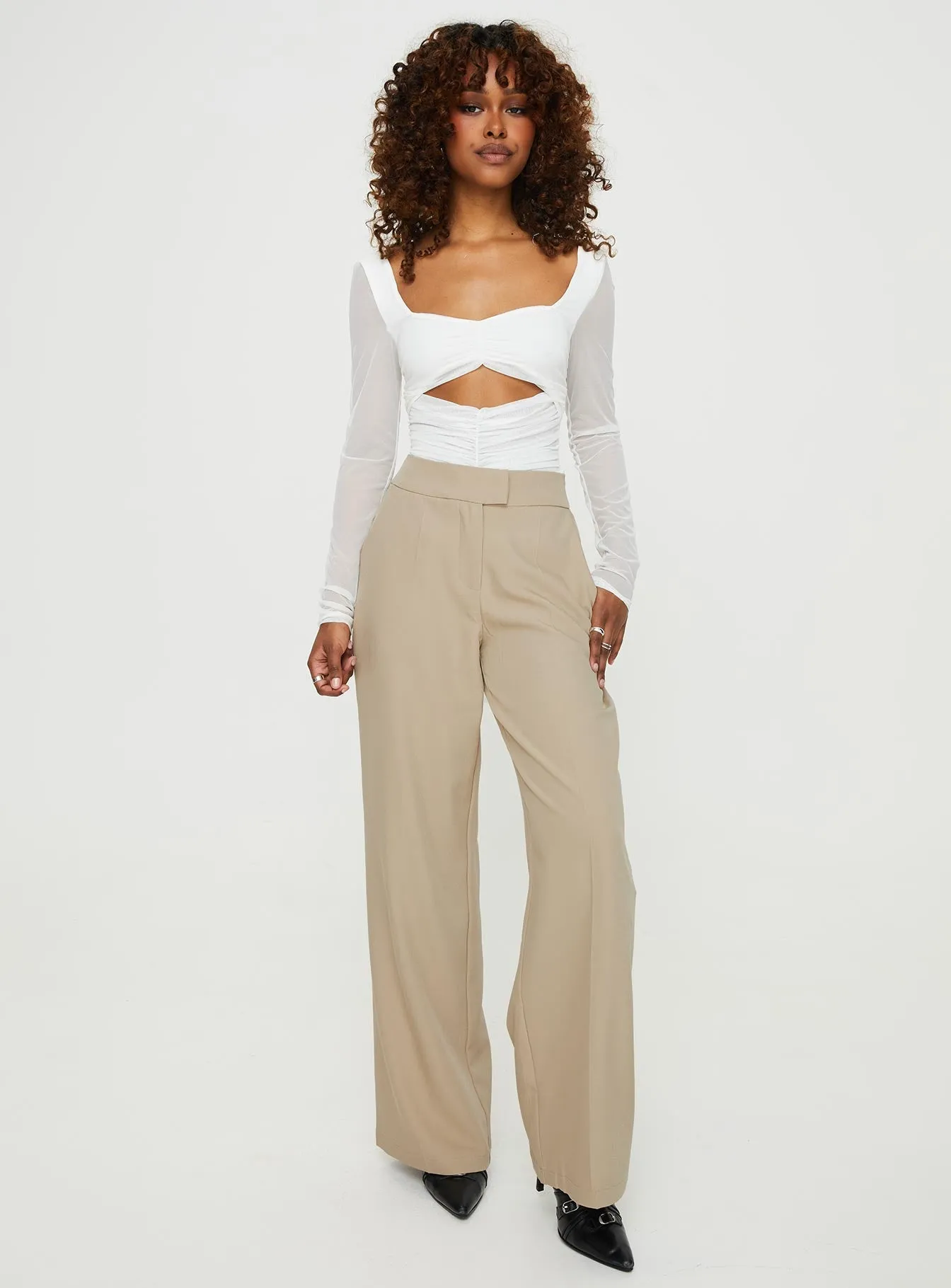 Kalmia Long Sleeve Bodysuit White Wedding Versatile