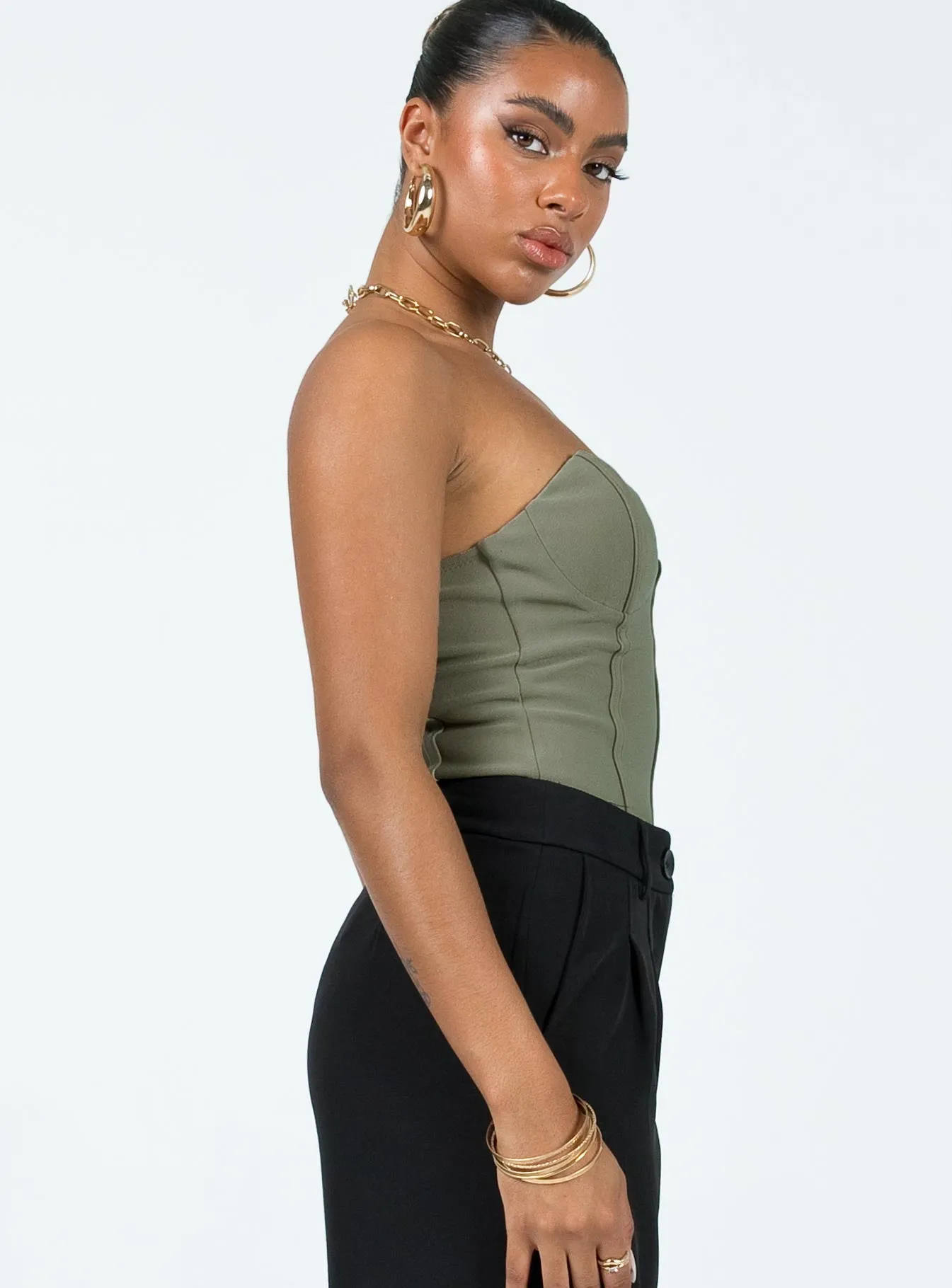 Weekend Dance Marishka Bodysuit Khaki
