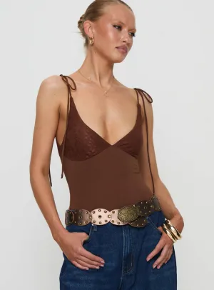 Prichard Bodysuit Brown Sporty Home