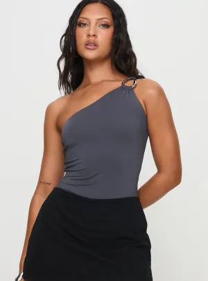 Talija One Shoulder Bodysuit Slate Loose Unique