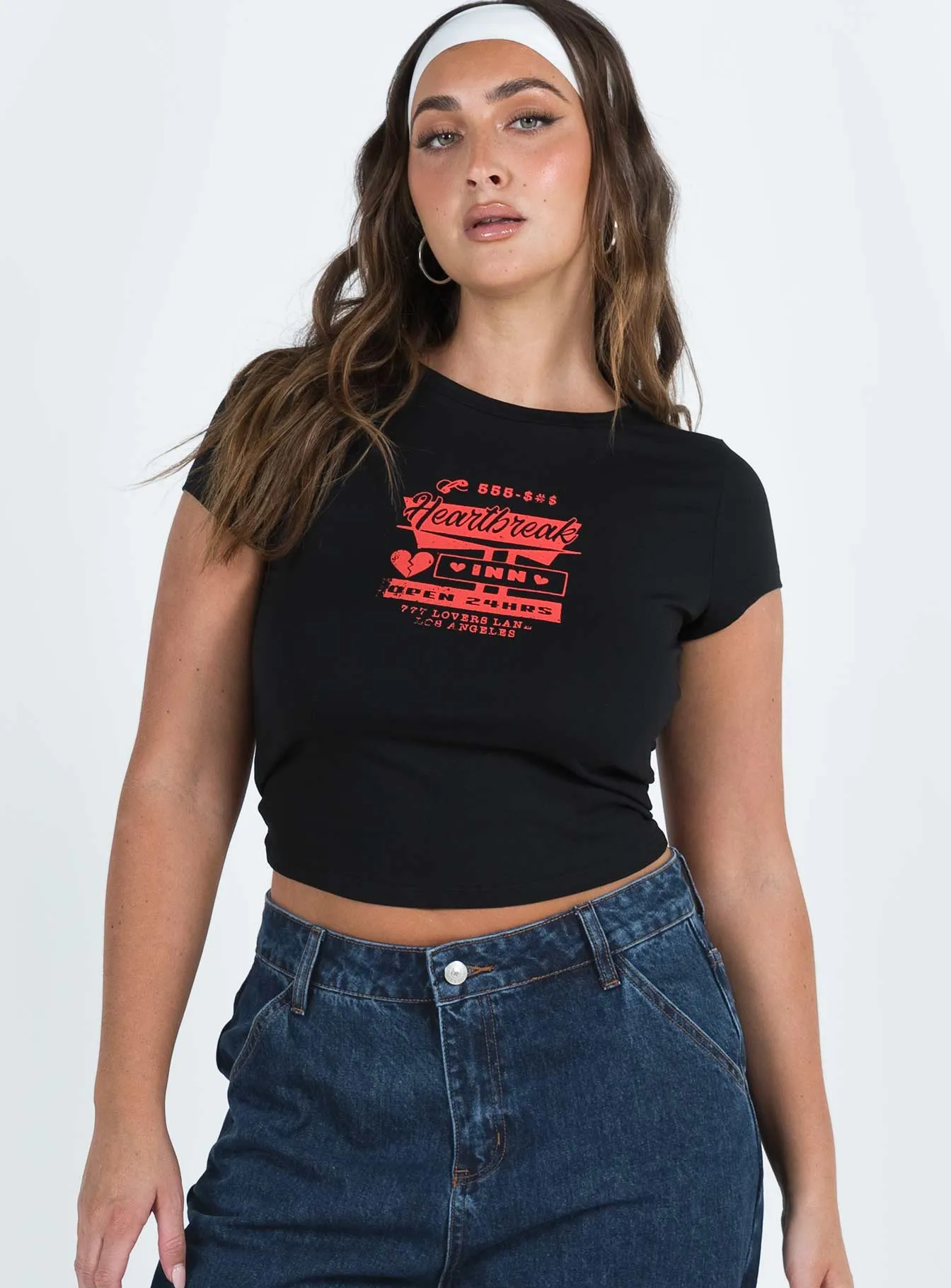 Easy and Relaxed GentleWashResistance Heartbreak Tee Black