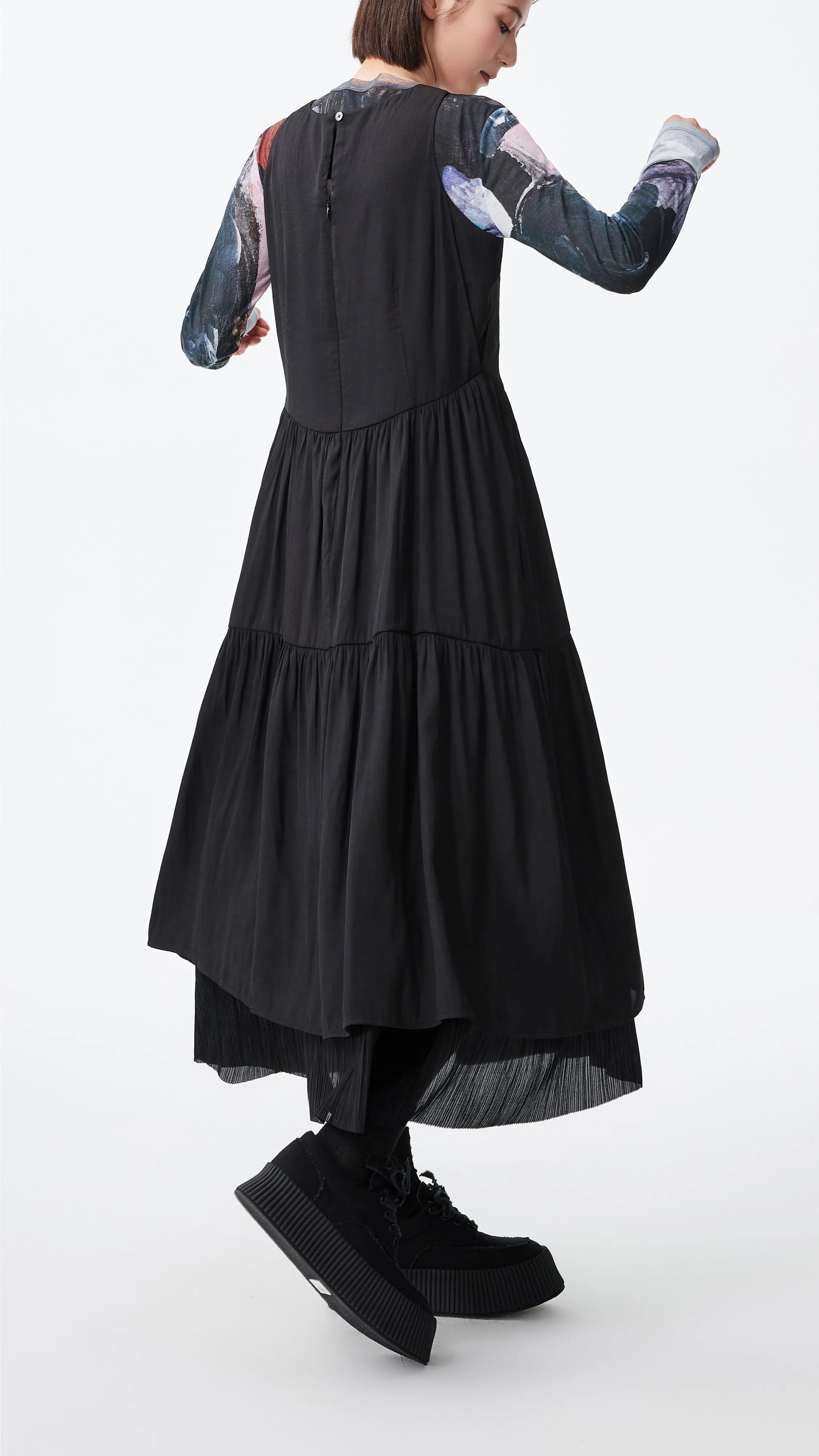 ReinforcedHem Tiered Midi Dress