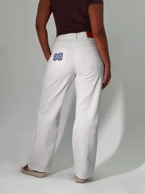 Heavyweight Denim Garza Wide Leg Jeans White Denim