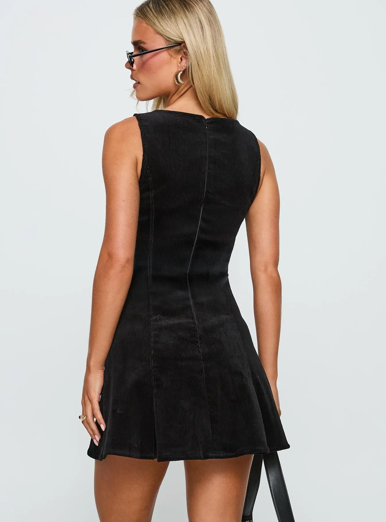 Urban Star Fabia Box Pleat Mini Dress Black