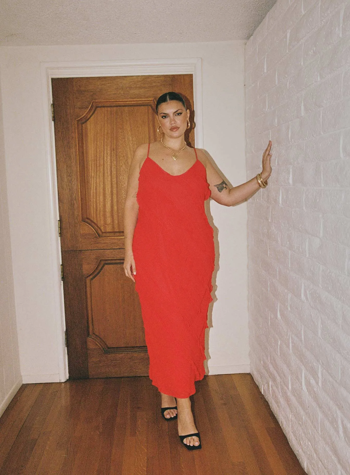 Light and breathable fabric Starlight Sky Lars Maxi Dress Red Curve