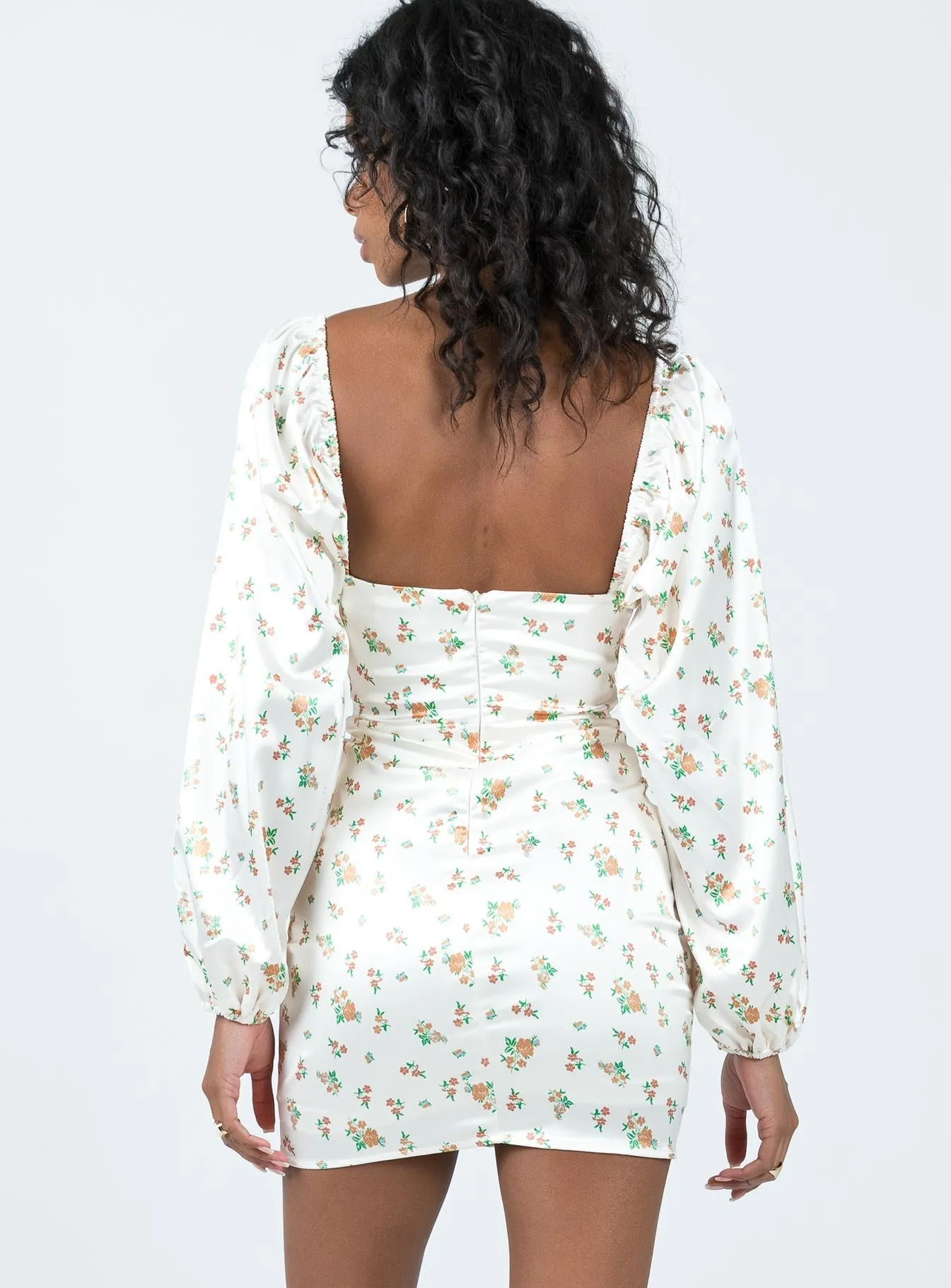 Lillie Long Sleeve Mini Dress Floral Body Hug