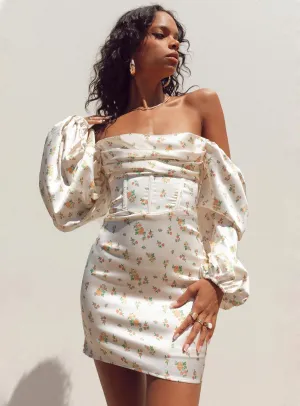 Lillie Long Sleeve Mini Dress Floral Club Rush Dressy Cool