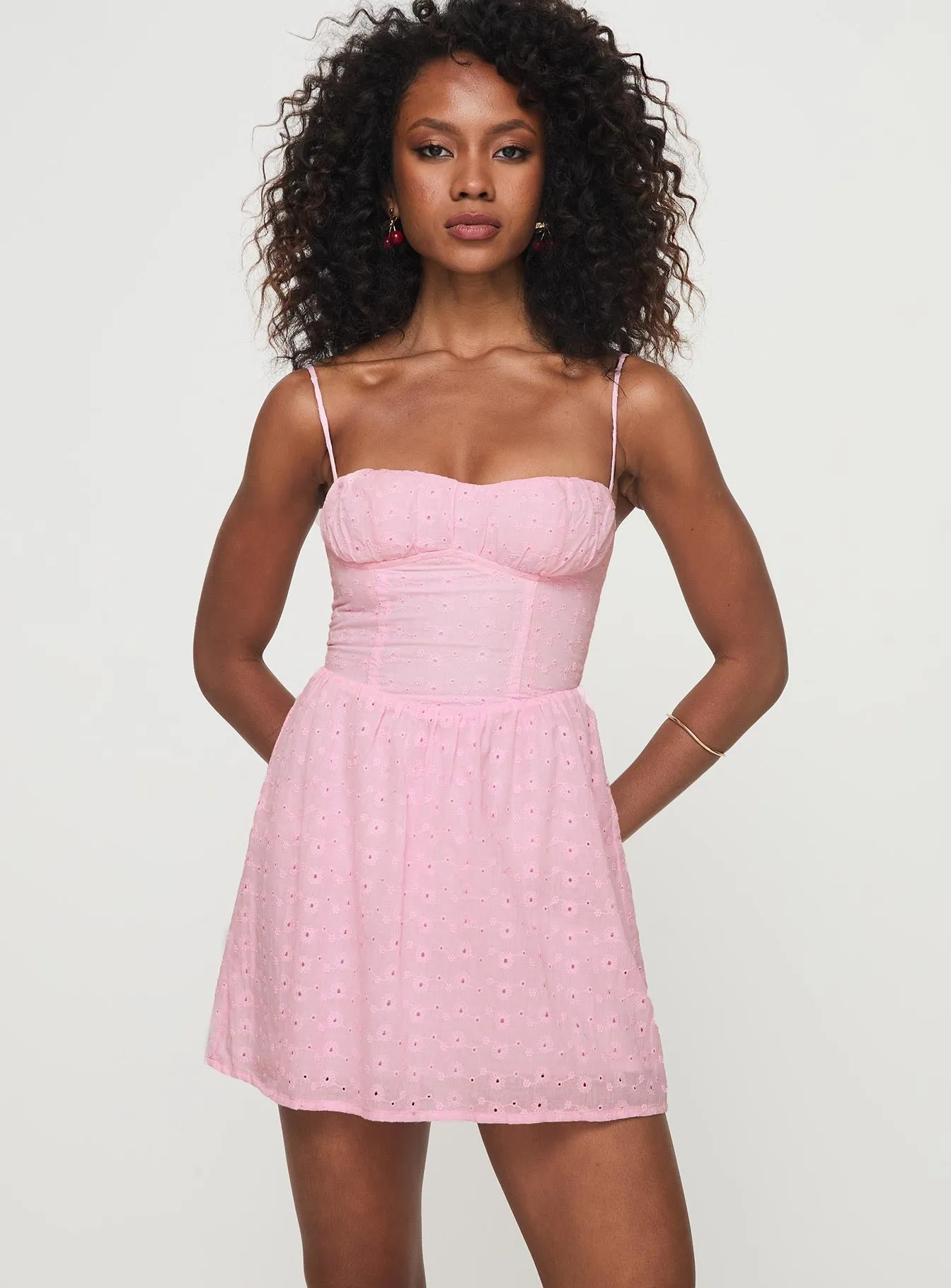 Mckilah Mini Dress Pink Fun floral mini fade resistant color