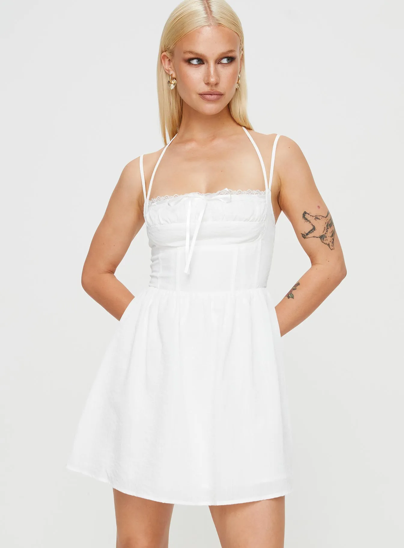 Trynia Mini Dress White Edge Glow
