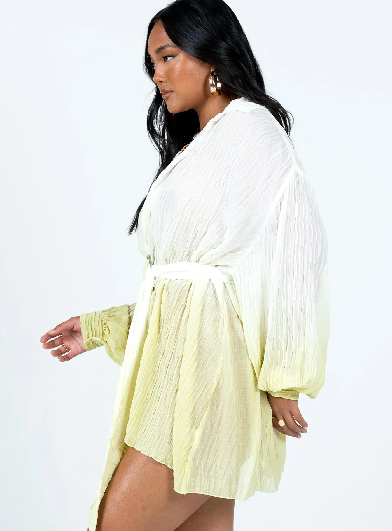 Tune In Shirt Dress Green Stylish mini for brunch