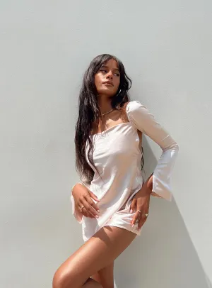 Pop Light Wallum Long Sleeve Mini Dress Champagne